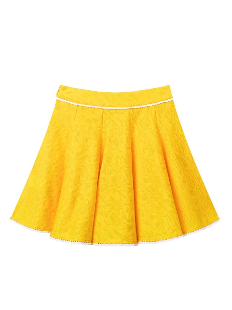 UTAA Notredame Lace Flare Skirt : Yellow