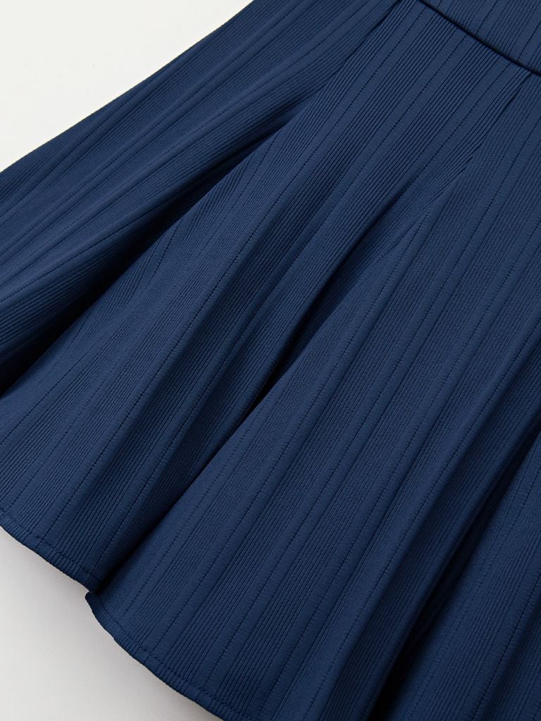 UTAA Ducat Gild Ring Panther Flare Skirt : Navy