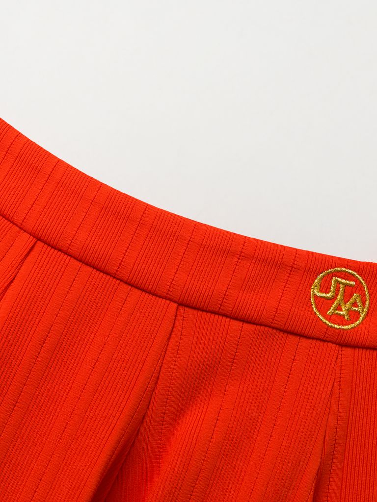 UTAA Ducat Gild Ring Panther Flare Skirt : Orange