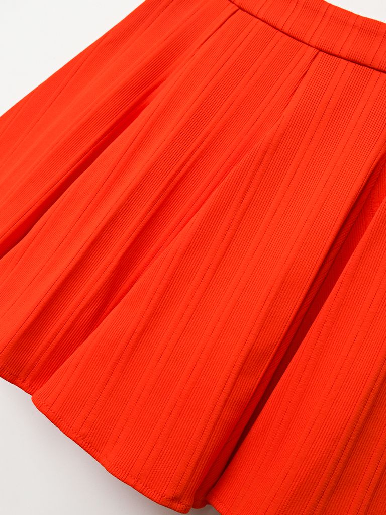 UTAA Ducat Gild Ring Panther Flare Skirt : Orange