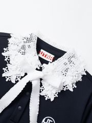 UTAA Notredame Floral Lace PK Sleeve : Women's Navy