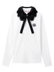 UTAA Notredame Floral Lace PK Sleeve : Women's White