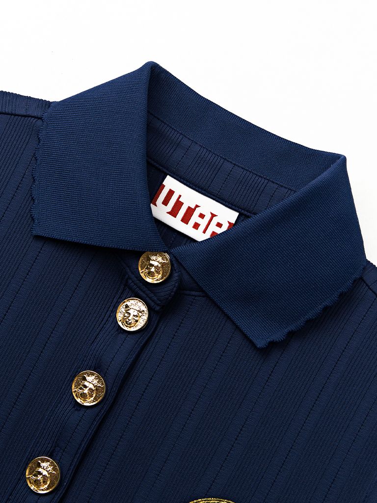 UTAA Ducat Gild Ring Panther PK Sleeveless : Women's Navy