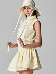 UTAA Lace Pinstripe Dot PK Sleeveless : Women's Yellow