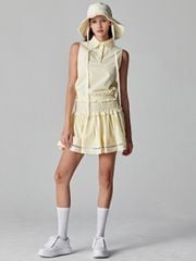 UTAA Lace Pinstripe Dot PK Sleeveless : Women's Yellow