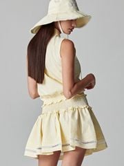 UTAA Lace Pinstripe Dot PK Sleeveless : Women's Yellow