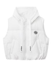 Logo Bounce Strap Hood Down Vest : Women's White