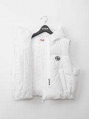 Logo Bounce Strap Hood Down Vest : Women's White