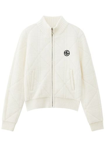 UTAA Quilting Stitch Knit Zip-up Jumper: Women's Ivory