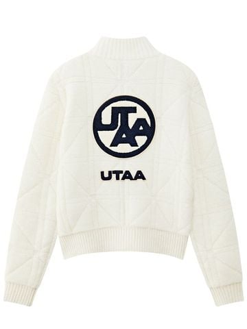 UTAA Quilting Stitch Knit Zip-up Jumper: Women's Ivory