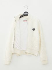 UTAA Quilting Stitch Knit Zip-up Jumper: Women's Ivory