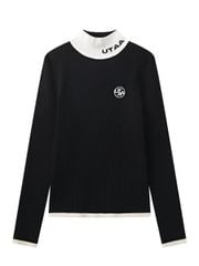UTAA Logo Curve Ring Turtleneck Knit : Women's Black