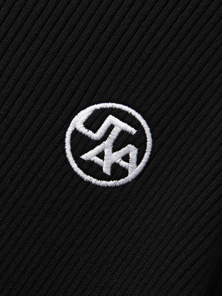 UTAA Logo Curve Ring Turtleneck Knit : Women's Black