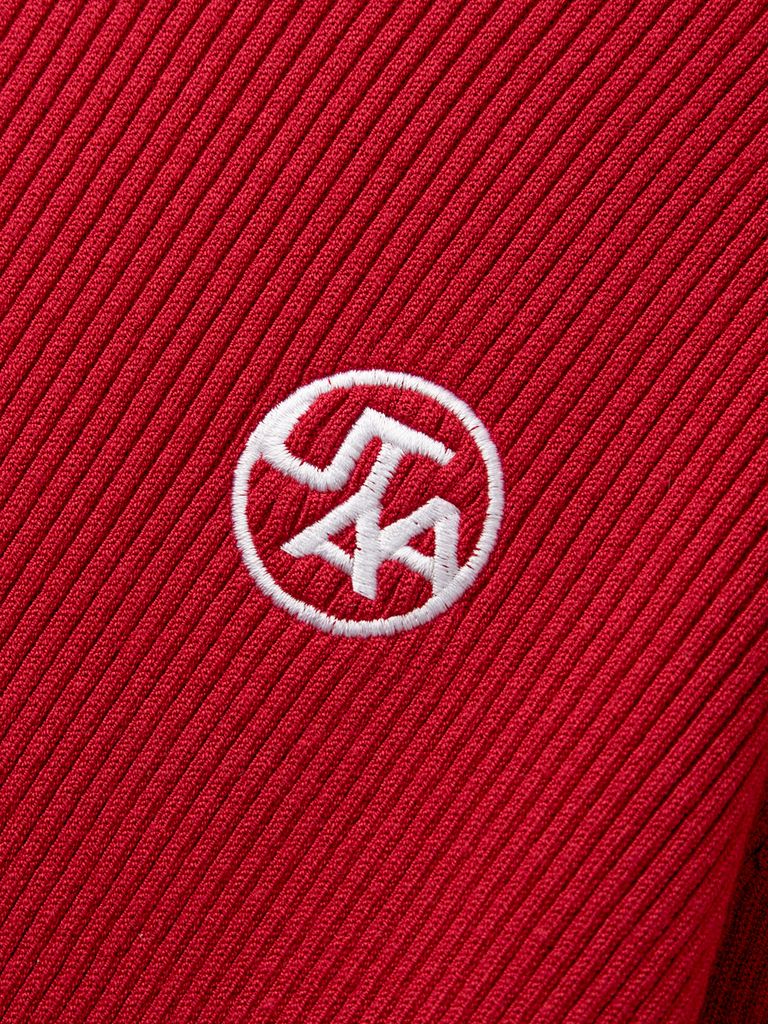 UTAA Logo Curve Ring Turtleneck Knit : Women's Red