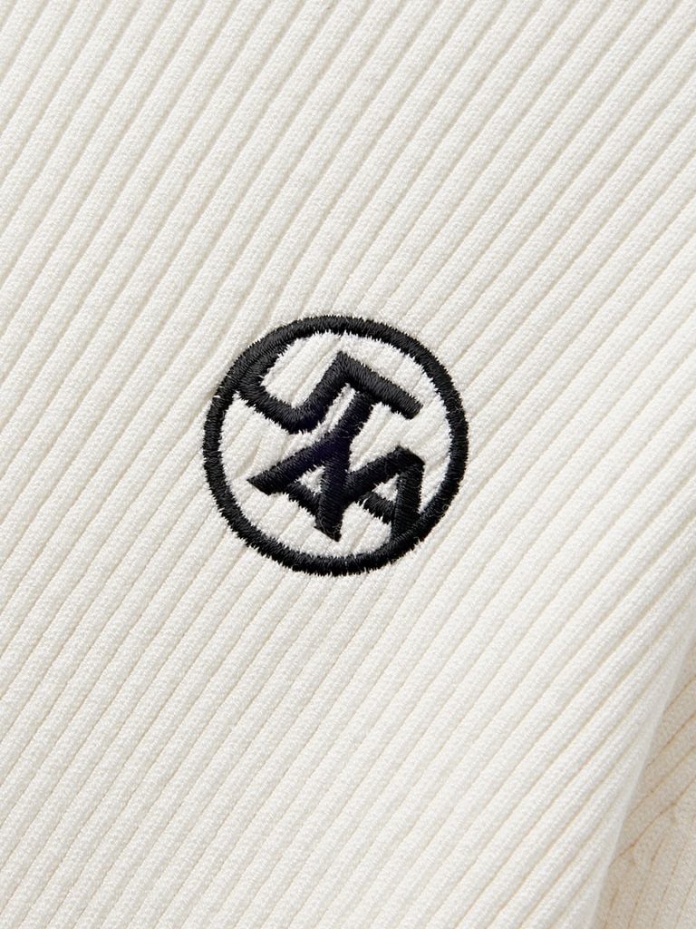 UTAA Logo Curve Ring Turtleneck Knit : Women's White