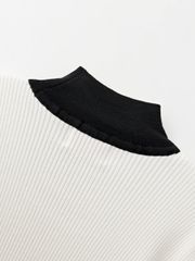 UTAA Logo Curve Ring Turtleneck Knit : Women's White