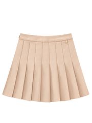 Gilt Sealing Contour Pleats Skirt: Beige