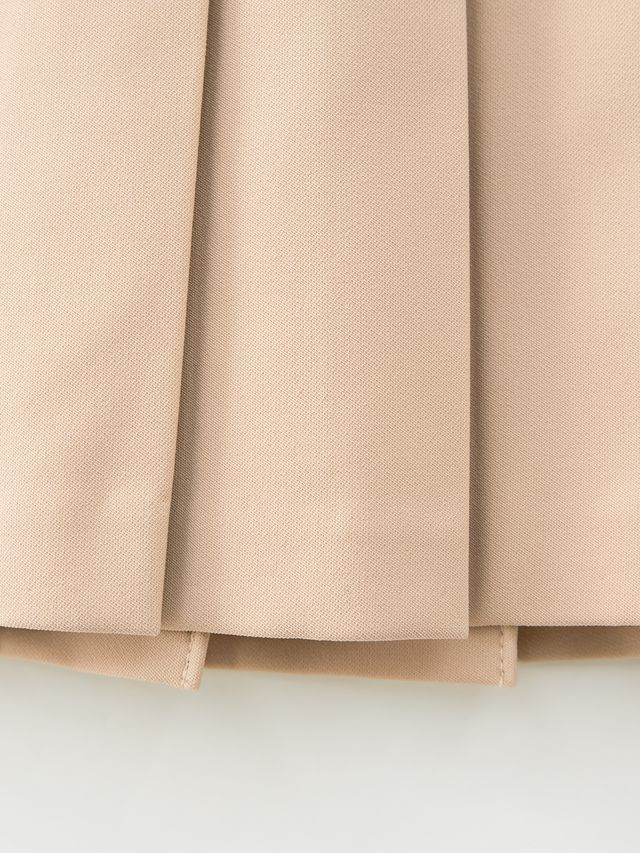 Gilt Sealing Contour Pleats Skirt: Beige