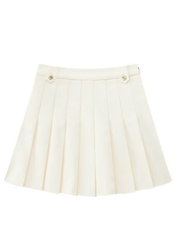 Gilt Sealing Contour Pleats Skirt: Ivory