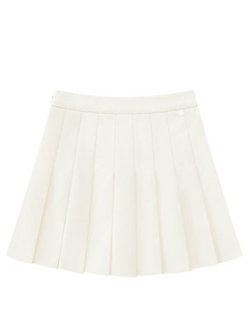 Gilt Sealing Contour Pleats Skirt: Ivory