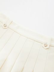 Gilt Sealing Contour Pleats Skirt: Ivory
