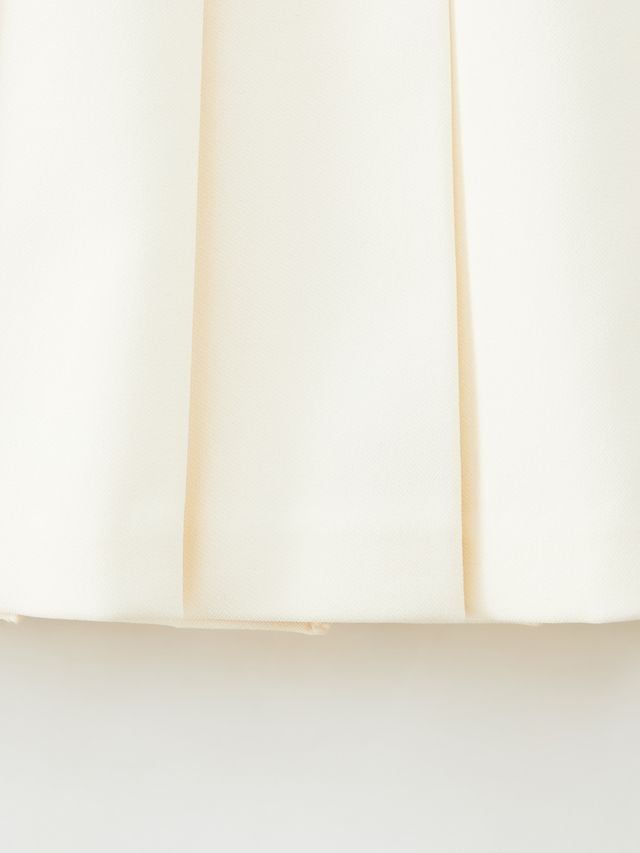 Gilt Sealing Contour Pleats Skirt: Ivory