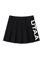 UTAA Slide Bulk Logo Pleats Skirt: Black