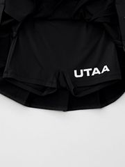 UTAA Slide Bulk Logo Pleats Skirt: Black