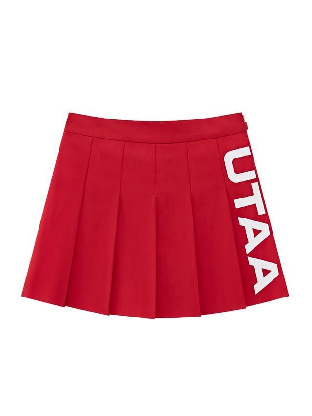 UTAA Slide Bulk Logo Pleats Skirt: Red