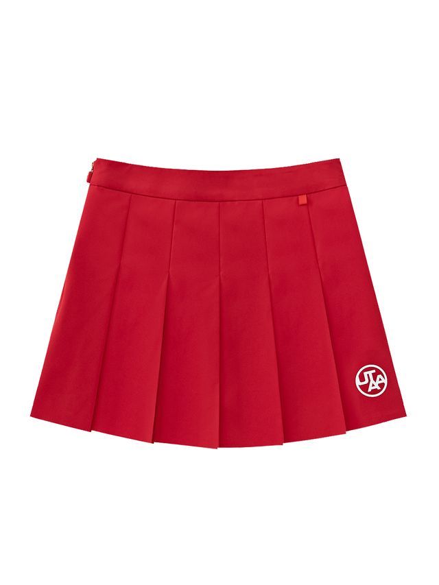 UTAA Slide Bulk Logo Pleats Skirt: Red