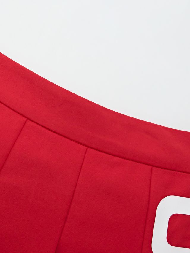 UTAA Slide Bulk Logo Pleats Skirt: Red