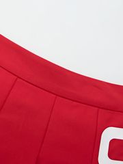 UTAA Slide Bulk Logo Pleats Skirt: Red