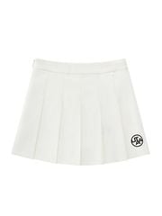 UTAA Slide Bulk Logo Pleats Skirt: White