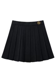 UTAA Gilt Logo Adel Classic Pleats Skirt: Black