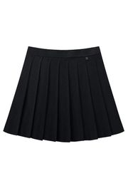 UTAA Gilt Logo Adel Classic Pleats Skirt: Black