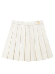 UTAA Gilt Logo Adel Classic Pleats Skirt : Ivory