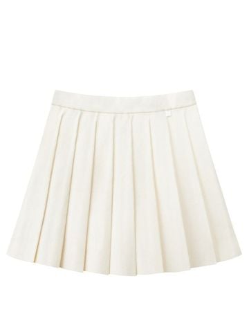 UTAA Gilt Logo Adel Classic Pleats Skirt : Ivory