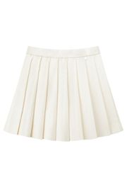 UTAA Gilt Logo Adel Classic Pleats Skirt : Ivory