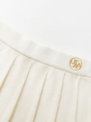 UTAA Gilt Logo Adel Classic Pleats Skirt : Ivory