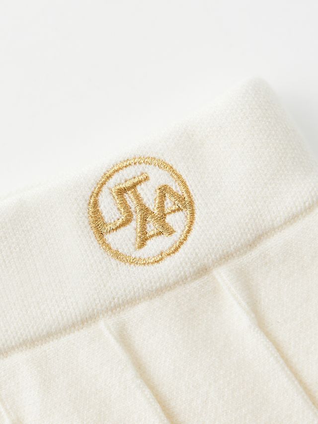 UTAA Gilt Logo Adel Classic Pleats Skirt : Ivory