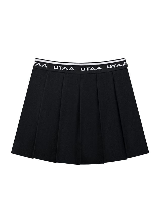 UTAA Logo Dust Pocket Pleats Skirt : Black
