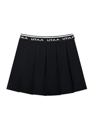 UTAA Logo Dust Pocket Pleats Skirt : Black
