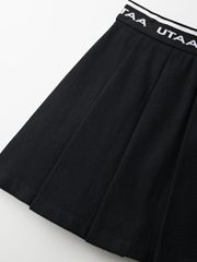 UTAA Logo Dust Pocket Pleats Skirt : Black