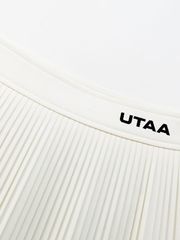UTAA Curve Ring Line Pleats Skirt : White