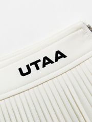 UTAA Curve Ring Line Pleats Skirt : White