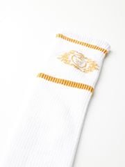 UTAA Crown Panther Glossy Knee Socks : Women's White