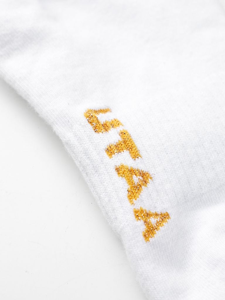 UTAA Crown Panther Glossy Knee Socks : Women's White