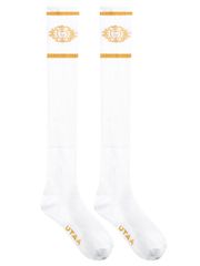 UTAA Crown Panther Glossy Knee Socks : Women's White
