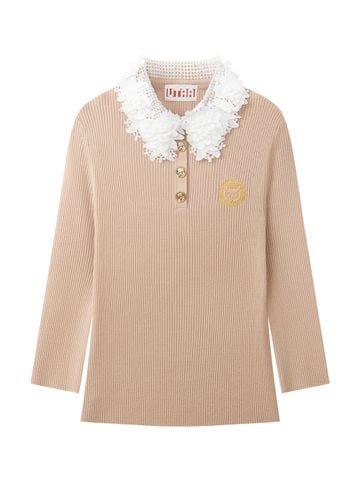 Ducat Floral Lace PK Knit Sleeve : Women's Beige