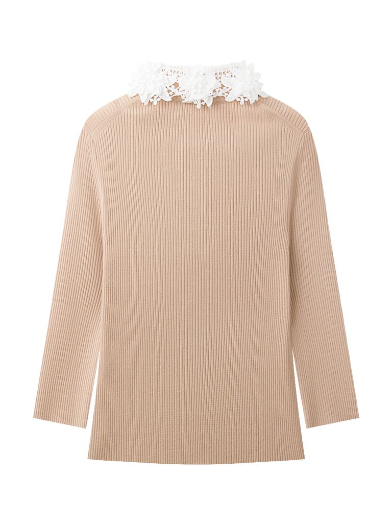 Ducat Floral Lace PK Knit Sleeve : Women's Beige